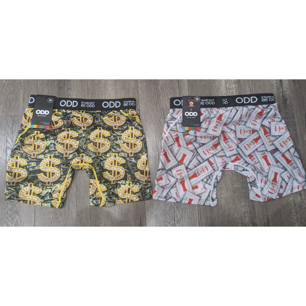 ODD Men's Boxer Briefs Size M NWT Lot of 2 Tapatio Hot Sauce & Money Bling